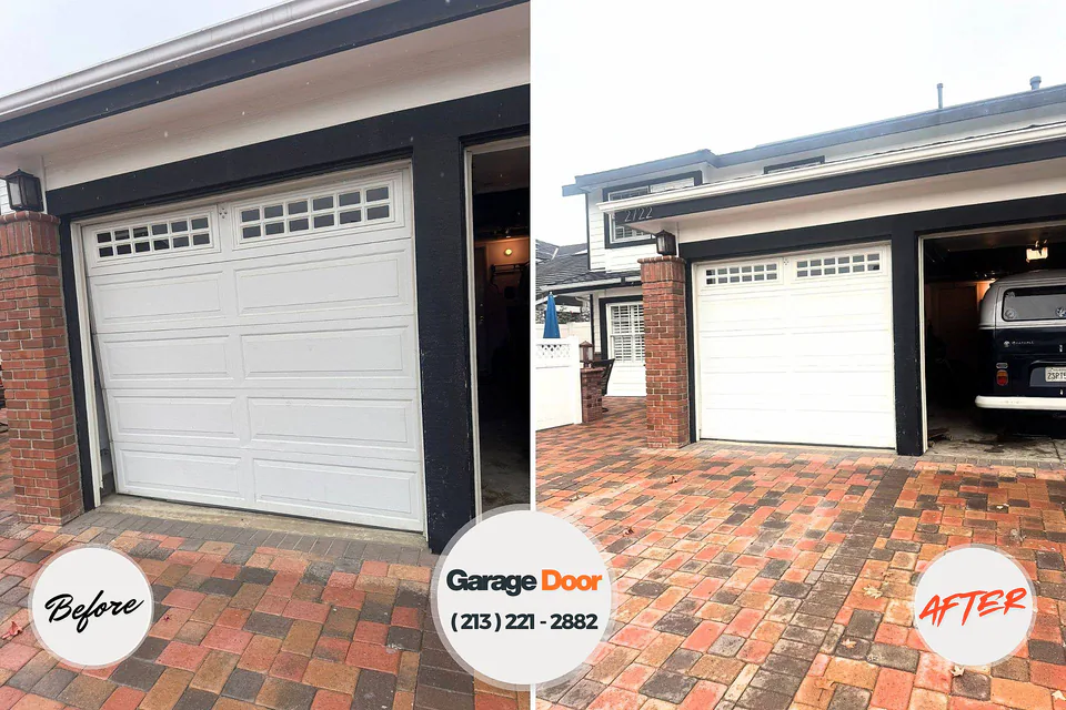 Before and after: garage door repair Charleston, AR